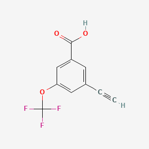 molecular formula C10H5F3O3 B13545900 3-Ethynyl-5-(trifluoromethoxy)benzoic acid 