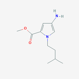 molecular formula C11H18N2O2 B13545976 Methyl 4-amino-1-isopentyl-1h-pyrrole-2-carboxylate 