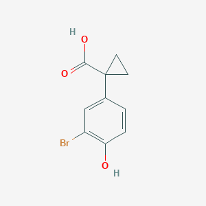 molecular formula C10H9BrO3 B13546027 1-(3-Bromo-4-hydroxyphenyl)cyclopropanecarboxylic acid 