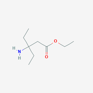 molecular formula C9H19NO2 B13546051 Ethyl 3-amino-3-ethylpentanoate 