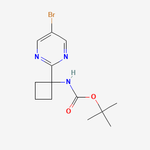 molecular formula C13H18BrN3O2 B13546057 1-(5-Bromo-2-pyrimidinyl)-N-Boc-cyclobutanamine 