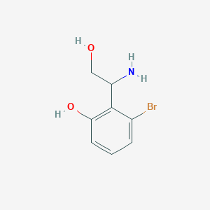 molecular formula C8H10BrNO2 B13546059 2-(1-Amino-2-hydroxyethyl)-3-bromophenol 