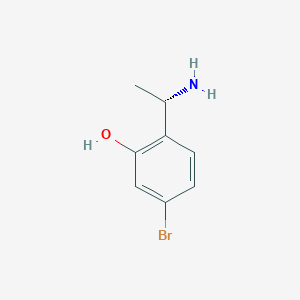 molecular formula C8H10BrNO B13546138 (S)-2-(1-Aminoethyl)-5-bromophenol 