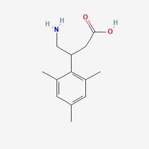 molecular formula C13H19NO2 B13546161 4-Amino-3-mesitylbutanoic acid 