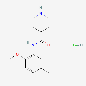 molecular formula C14H21ClN2O2 B13546257 N-(2-methoxy-5-methylphenyl)piperidine-4-carboxamidehydrochloride 