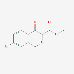 molecular formula C11H9BrO4 B13546276 methyl7-bromo-4-oxo-3,4-dihydro-1H-2-benzopyran-3-carboxylate 