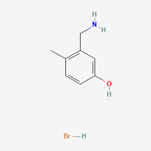 molecular formula C8H12BrNO B13546295 3-(Aminomethyl)-4-methylphenolhydrobromide 