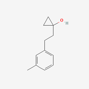 molecular formula C12H16O B13546393 1-(3-Methylphenethyl)cyclopropan-1-ol 