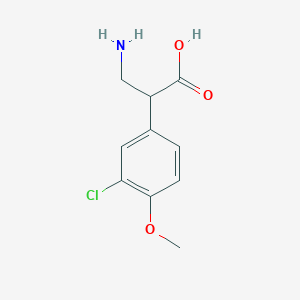 molecular formula C10H12ClNO3 B13546401 3-(3-Chloro-4-methoxyphenyl)-beta-alanine 