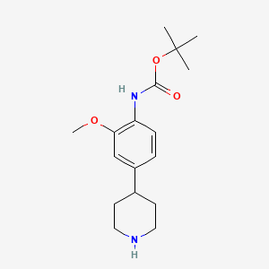 molecular formula C17H26N2O3 B13546409 tert-Butyl N-[2-methoxy-4-(4-piperidyl)phenyl]carbamate 