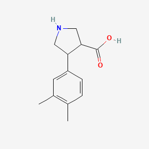 molecular formula C13H17NO2 B13546440 4-(3,4-Dimethylphenyl)pyrrolidine-3-carboxylic acid 