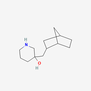 molecular formula C13H23NO B13546448 3-(Bicyclo[2.2.1]heptan-2-ylmethyl)piperidin-3-ol 