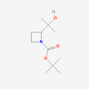 molecular formula C11H21NO3 B13546463 Tert-butyl 2-(2-hydroxypropan-2-yl)azetidine-1-carboxylate 