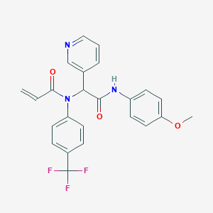 molecular formula C24H20F3N3O3 B13546466 N-[2-(4-methoxyanilino)-2-oxo-1-pyridin-3-ylethyl]-N-[4-(trifluoromethyl)phenyl]prop-2-enamide 