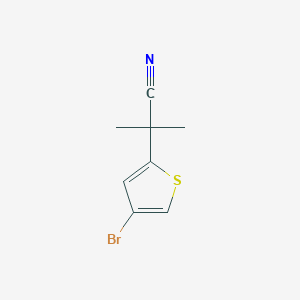 molecular formula C8H8BrNS B13546484 2-(4-Bromothiophen-2-yl)-2-methylpropanenitrile 