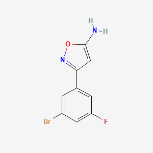 molecular formula C9H6BrFN2O B13546489 3-(3-Bromo-5-fluorophenyl)isoxazol-5-amine 