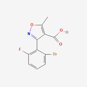 molecular formula C11H7BrFNO3 B13546490 3-(2-Bromo-6-fluorophenyl)-5-methylisoxazole-4-carboxylic acid 