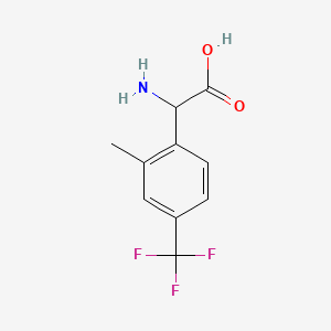 molecular formula C10H10F3NO2 B13546516 2-Amino-2-(2-methyl-4-(trifluoromethyl)phenyl)acetic acid 