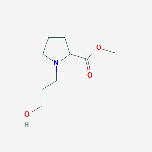 molecular formula C9H17NO3 B13546546 Methyl1-(3-hydroxypropyl)pyrrolidine-2-carboxylate 