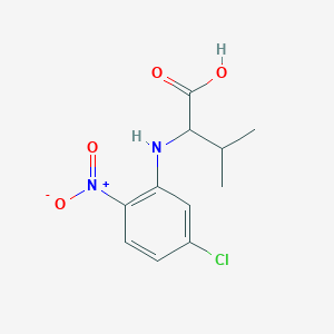 molecular formula C11H13ClN2O4 B13546564 2-[(5-Chloro-2-nitrophenyl)amino]-3-methylbutanoic acid 