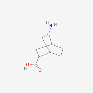 molecular formula C9H15NO2 B13546572 5-Aminobicyclo[2.2.2]octane-2-carboxylic acid 