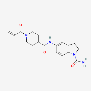 molecular formula C18H22N4O3 B13546597 5-(1-Acryloylpiperidine-4-carboxamido)indoline-1-carboxamide 