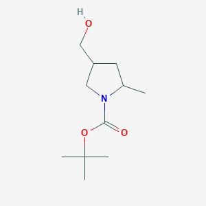 molecular formula C11H21NO3 B13546628 Tert-butyl 4-(hydroxymethyl)-2-methylpyrrolidine-1-carboxylate 
