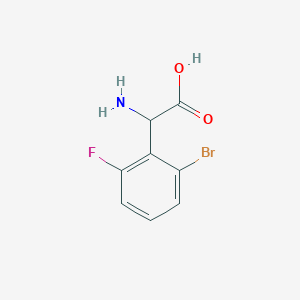 molecular formula C8H7BrFNO2 B13546633 2-Amino-2-(2-bromo-6-fluorophenyl)acetic acid 