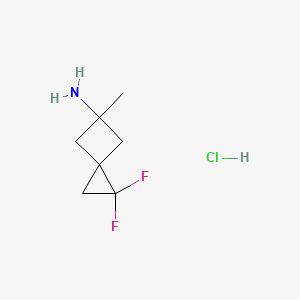 molecular formula C7H12ClF2N B13546662 1,1-Difluoro-5-methylspiro[2.3]hexan-5-aminehydrochloride 