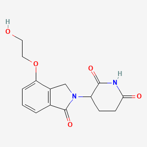 molecular formula C15H16N2O5 B13546672 3-[4-(2-hydroxyethoxy)-1-oxo-2,3-dihydro-1H-isoindol-2-yl]piperidine-2,6-dione 