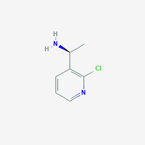 molecular formula C7H9ClN2 B13546675 (1s)-1-(2-Chloropyridin-3-yl)ethan-1-amine 