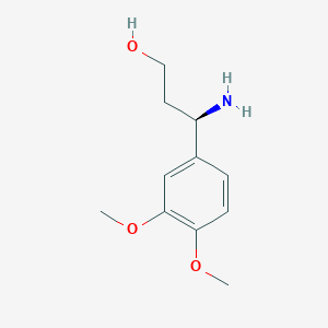 molecular formula C11H17NO3 B13546685 (R)-3-(3,4-Dimethoxyphenyl)-beta-alaninol 