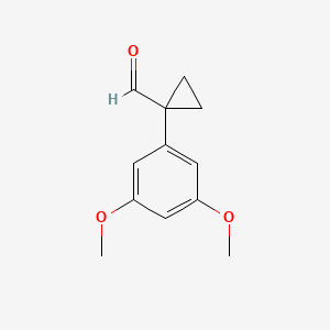 molecular formula C12H14O3 B13546713 1-(3,5-Dimethoxyphenyl)cyclopropane-1-carbaldehyde CAS No. 339094-28-9