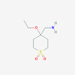 molecular formula C8H17NO3S B13546780 4-(Aminomethyl)-4-ethoxytetrahydro-2h-thiopyran 1,1-dioxide 
