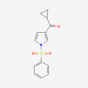 molecular formula C14H13NO3S B1354680 Cyclopropyl(1-(phenylsulfonyl)-1H-pyrrol-3-yl)methanone CAS No. 81454-00-4