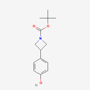 molecular formula C14H19NO3 B13546833 Tert-butyl 3-(4-hydroxyphenyl)azetidine-1-carboxylate 