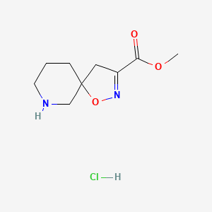 molecular formula C9H15ClN2O3 B13546843 Methyl1-oxa-2,7-diazaspiro[4.5]dec-2-ene-3-carboxylatehydrochloride 