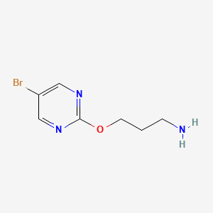 molecular formula C7H10BrN3O B13546851 3-((5-Bromopyrimidin-2-yl)oxy)propan-1-amine 