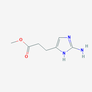molecular formula C7H11N3O2 B13546865 methyl 3-(2-amino-1H-imidazol-4-yl)propanoate 
