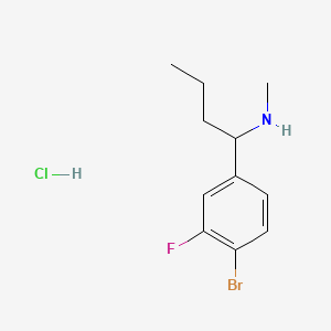 molecular formula C11H16BrClFN B13546896 [1-(4-Bromo-3-fluorophenyl)butyl](methyl)aminehydrochloride 