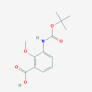 molecular formula C13H17NO5 B13546910 3-((tert-Butoxycarbonyl)amino)-2-methoxybenzoic acid 