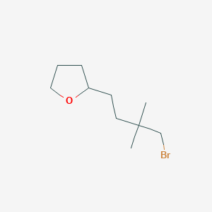 molecular formula C10H19BrO B13546956 2-(4-Bromo-3,3-dimethylbutyl)tetrahydrofuran 