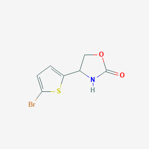 molecular formula C7H6BrNO2S B13546978 4-(5-Bromothiophen-2-yl)oxazolidin-2-one 