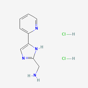 molecular formula C9H12Cl2N4 B13547020 1-[5-(pyridin-2-yl)-1H-imidazol-2-yl]methanaminedihydrochloride 