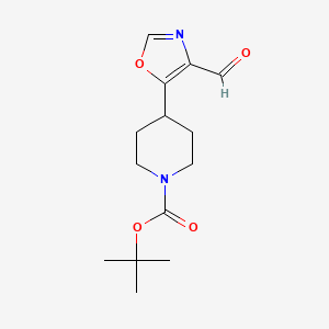 molecular formula C14H20N2O4 B13547044 Tert-butyl4-(4-formyl-1,3-oxazol-5-yl)piperidine-1-carboxylate 