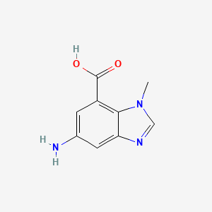 molecular formula C9H9N3O2 B13547060 5-Amino-1-methyl-1H-benzimidazole-7-carboxylic acid 