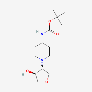 molecular formula C14H26N2O4 B13547173 tert-butyl N-{1-[(3R,4S)-4-hydroxyoxolan-3-yl]piperidin-4-yl}carbamate 