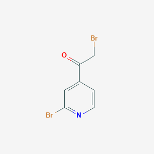 molecular formula C7H5Br2NO B13547227 2-Bromo-1-(2-bromopyridin-4-yl)ethanone 