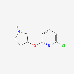 molecular formula C9H11ClN2O B13547254 2-Chloro-6-(pyrrolidin-3-yloxy)pyridine 