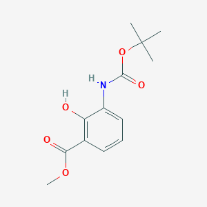 molecular formula C13H17NO5 B13547291 Methyl 3-{[(tert-butoxy)carbonyl]amino}-2-hydroxybenzoate 